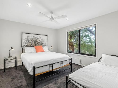 a bedroom with two beds and a window at Gulah in Wye River