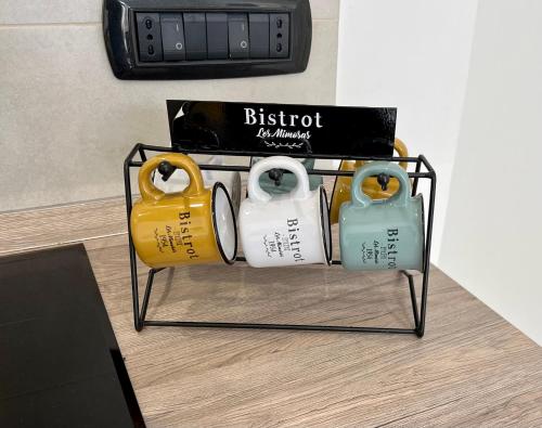 a shelf with two locks on top of a table at Duomo Inn Apartments in Naples
