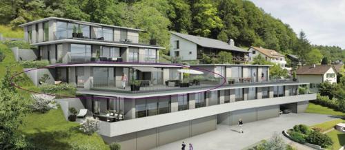 a large house with people walking in front of it at perfect lifestyle Design Boutique & Private SPA in Gebenstorf