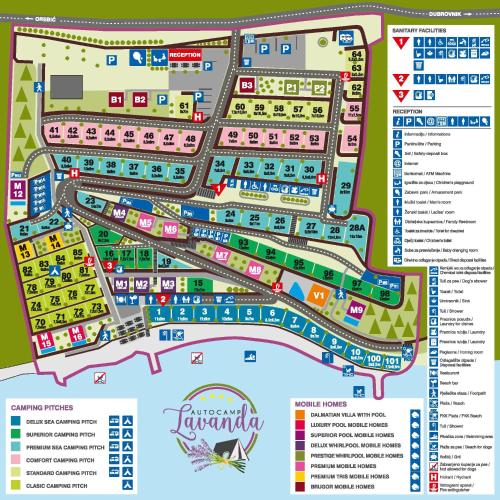 a map of the hyatt regency fiji resort at Lavanda Mobile Homes & Villas in Orebić