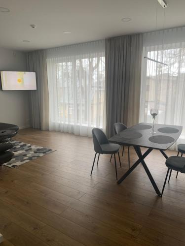 Χώρος καθιστικού στο Apartamentai Fortuna