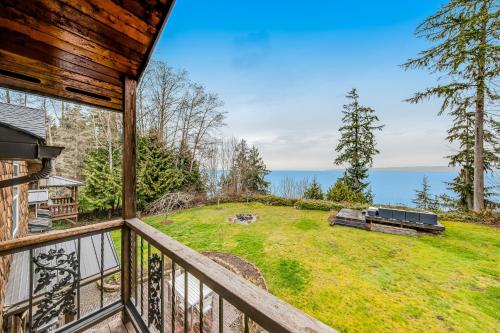 a view from the balcony of a house at Port Susan Bay - A in Sunny Shore Acres