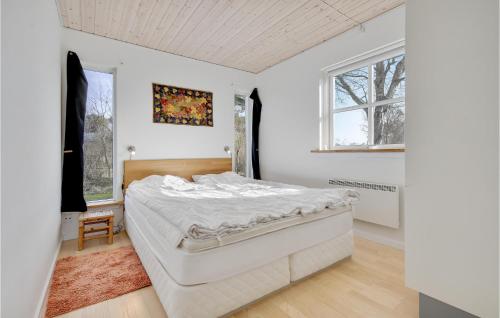 VejbyにあるGorgeous Home In Vejby With Kitchenの白いベッドルーム(大型ベッド1台付)