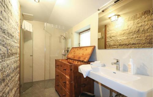 a bathroom with a sink and a mirror at Stunning Home In Mittersill With 2 Bedrooms And Wifi in Mittersill