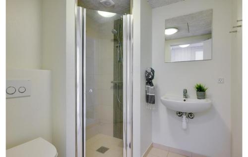 bagno con doccia e lavandino di 8 Bedroom Lovely Home In Frederiksvrk a Frederiksværk