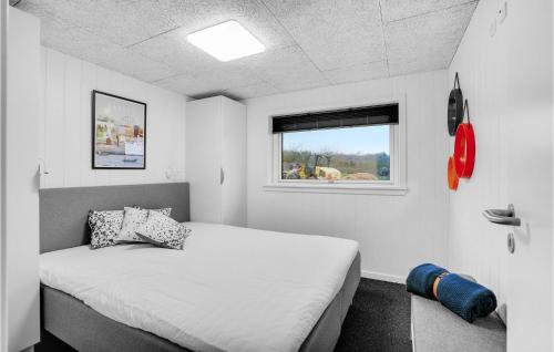 een kleine slaapkamer met een bed en een raam bij 4 Bedroom Stunning Home In Sjlund in Sjølund