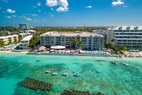 an aerial view of a beach with a resort at Grand Cayman Marriott Resort in George Town