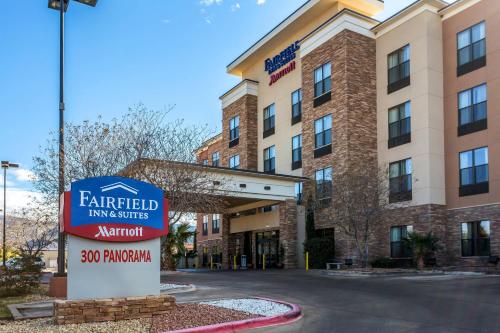 a fairfield inn and suites sign in front of a hotel at Fairfield Inn & Suites by Marriott Alamogordo in Alamogordo