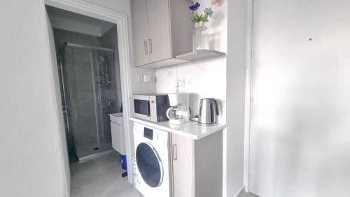 Η κουζίνα ή μικρή κουζίνα στο Coastal Chic: Luxury Apt in the Heart of the City! with Smart TV!