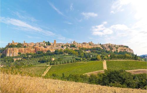 a village on top of a hill with a castle at Nice Home In Lugnano In Teverina in Lugnano in Teverina