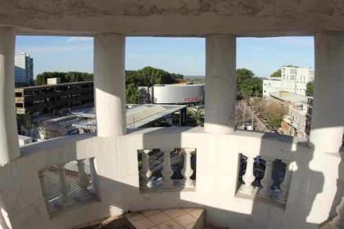 a view of a city from the balcony of a building at Hotel Vicente López in Vicente López