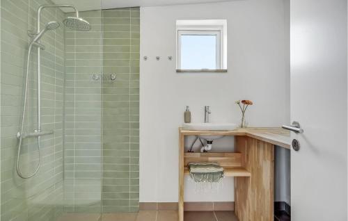 y baño con ducha y lavamanos. en Beautiful Home In Vejby With Kitchen, en Vejby