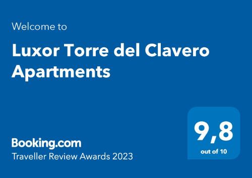 a screenshot of the lufor tone del clavore appointments website at Luxor Torre del Clavero Apartments in Salamanca