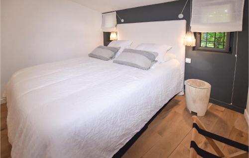 マロセーヌにあるAmazing Home In Malaucene With 1 Bedrooms, Wifi And Outdoor Swimming Poolのベッドルーム1室(大きな白いベッド1台、枕2つ付)