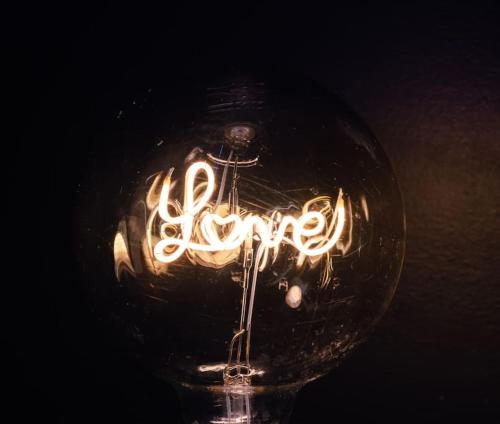 a glass ball with lights in the dark at Rêve d'or in Rouen
