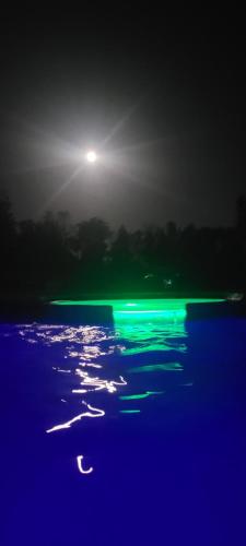 a view of a body of water at night at Cabañas Troncos de Relin in Panguipulli