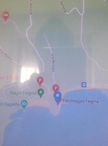 a picture of a map of a city with pins at Casa Isabella De Luxe Studio in Monterosso al Mare