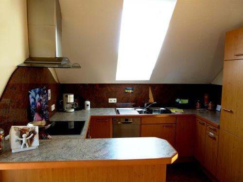 a kitchen with a sink and a counter top at Berg-Arche in Sankt Margarethen im Lavanttal