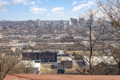 a view of a city with buildings in the distance at Downtown Views-Prime Location! in Cincinnati
