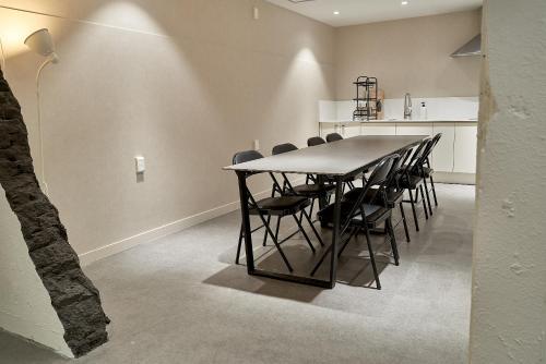 a dining room with a table and chairs at Life in Euljiro in Seoul