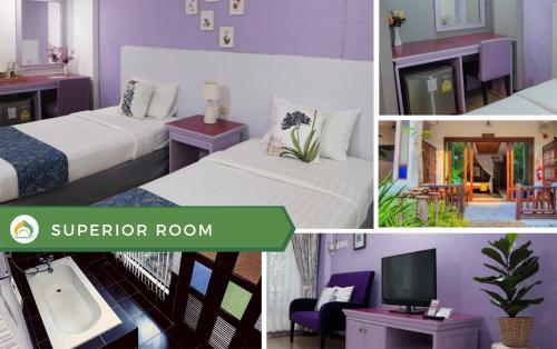 Postel nebo postele na pokoji v ubytování Vijit Nakorn Hotel