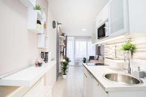 Kuchyňa alebo kuchynka v ubytovaní Silver Lodge Ezüstpart Apartman