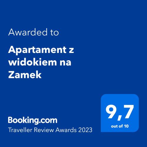 Certifikát, hodnocení, plakát nebo jiný dokument vystavený v ubytování Apartament z widokiem na Zamek