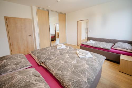 Ένα ή περισσότερα κρεβάτια σε δωμάτιο στο VINAŘSTVÍ VERITAS - apartmány