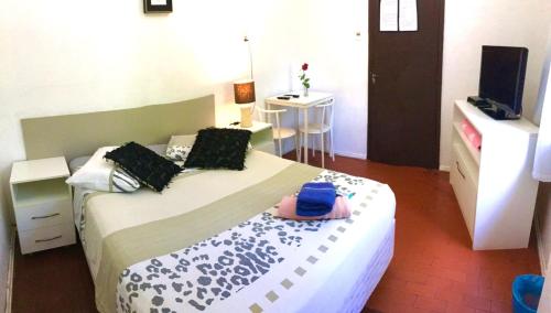 a bedroom with a large bed and a television at Nossa Casa Novo Hamburgo in Novo Hamburgo
