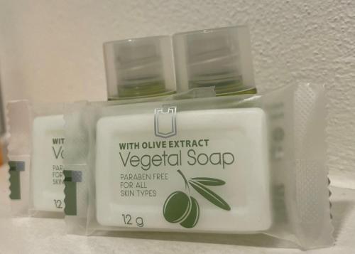 a package of ayurvedic soap sitting on a counter at Gasthaus Pension Geimer in Plütscheid