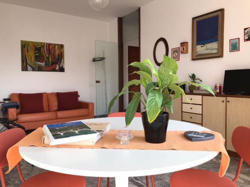 a living room with a table with a plant on it at Al Tochetìn in Schio