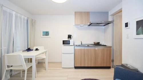 Kuchyň nebo kuchyňský kout v ubytování ONE STAGE HOTEL