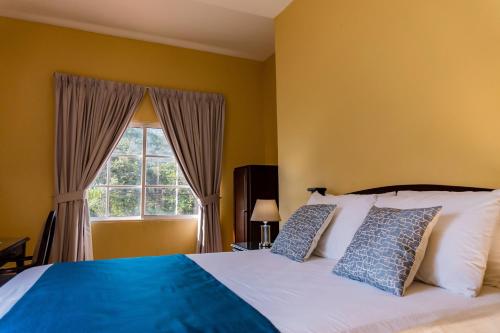 a bedroom with a large bed and a window at Art Hotel Boutique in San Pedro Sula