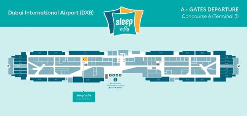 a schematic diagram of the centennial campus at centennial university at sleep ’n fly Sleep Lounge – Dubai Airport, A-Gates (Terminal 3) in Dubai
