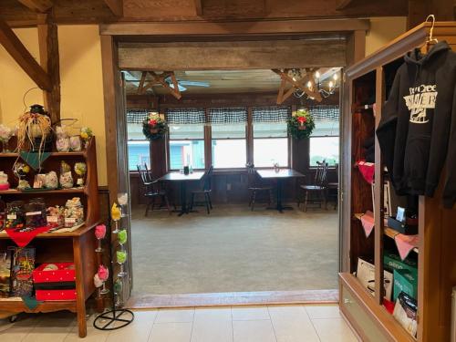 a view of a dining room from the front door at Deer Creek Winery at Watson Estate in Uniontown