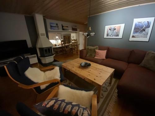 Ruang duduk di Mountain Cabin Lofsdalen