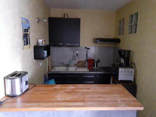 eine Küche mit einer Arbeitsplatte und einem Waschbecken in der Unterkunft Appartement centre-ville Rennes in Rennes