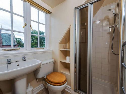 a bathroom with a toilet and a sink and a shower at Glenconner House in North Berwick