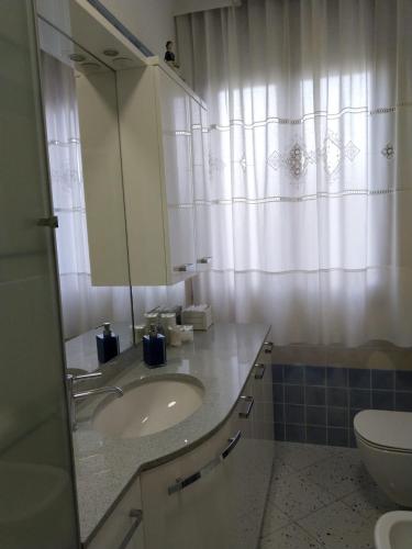 Argelato的住宿－Affittacamere da Alina，一间带水槽、卫生间和镜子的浴室