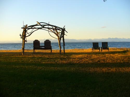 a group of chairs sitting next to the ocean at Ocean Resort in Oyster Bay