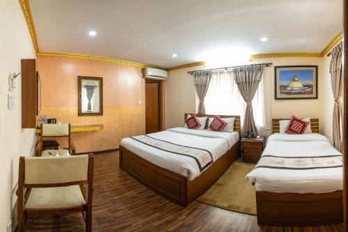 Cama o camas de una habitación en Kathmandu Garden Home