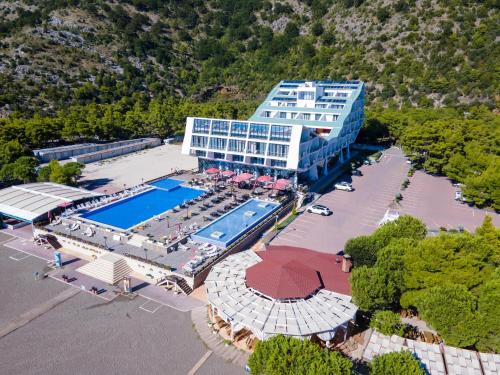 an aerial view of a hotel and a pool at Prince Adriatic Resort in Shëngjin