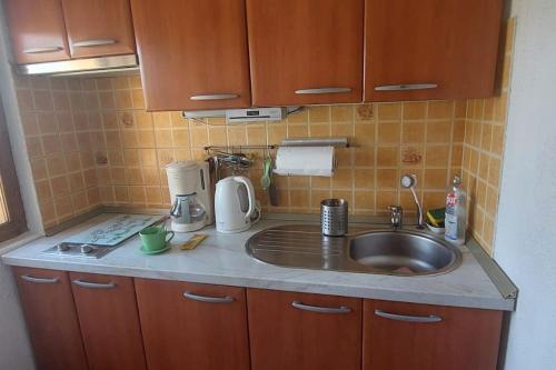 Kuchyň nebo kuchyňský kout v ubytování Studio apartman Tomi - seaview