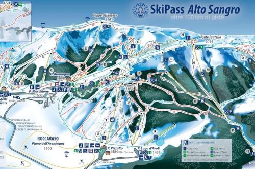 a map of skiissos alpine snopoda at Il rifugio del Bracconiere in Roccaraso