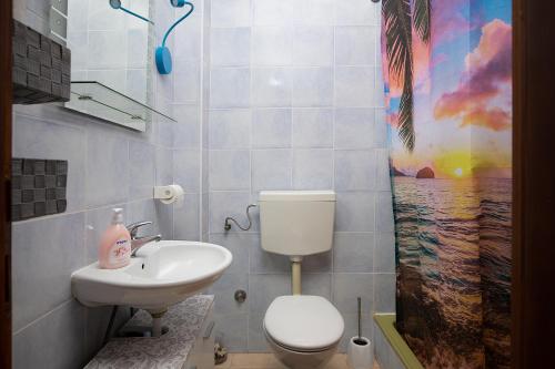 a bathroom with a toilet and a sink at Apartment Majer in Medulin