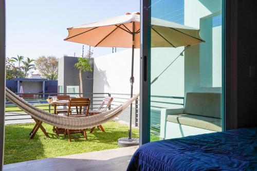Un lugar para sentarse en Sierra Apartments- Estudios Oaxtepec