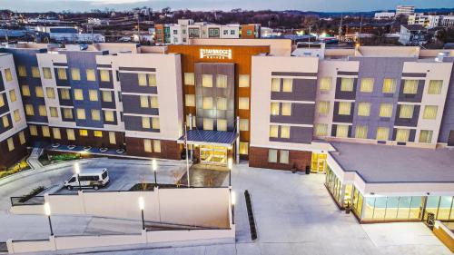 an aerial view of a city with buildings at Staybridge Suites Nashville - Vanderbilt Area by IHG in Nashville