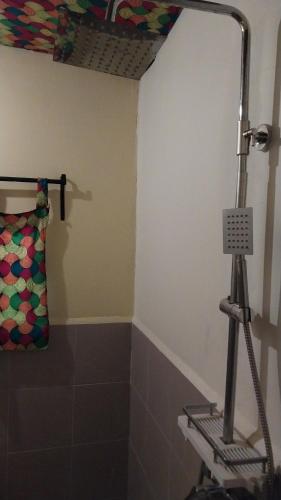 W łazience znajduje się prysznic. w obiekcie Green Garden Guest House w mieście Arusza