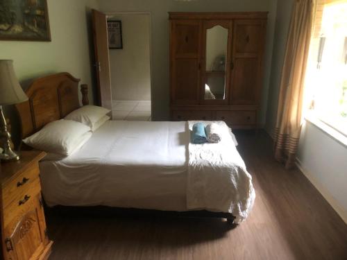 a bedroom with a large bed and a window at Schilbach House in Parys