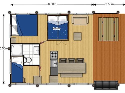 Půdorys ubytování Safaritent Ranger Lodge